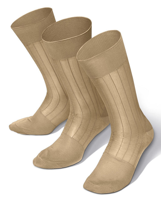 Vittorio Farina Men's Ribbed Shear Nylon Anklet Dress Socks - ank - black - s3 - 3 - Classy Cufflinks