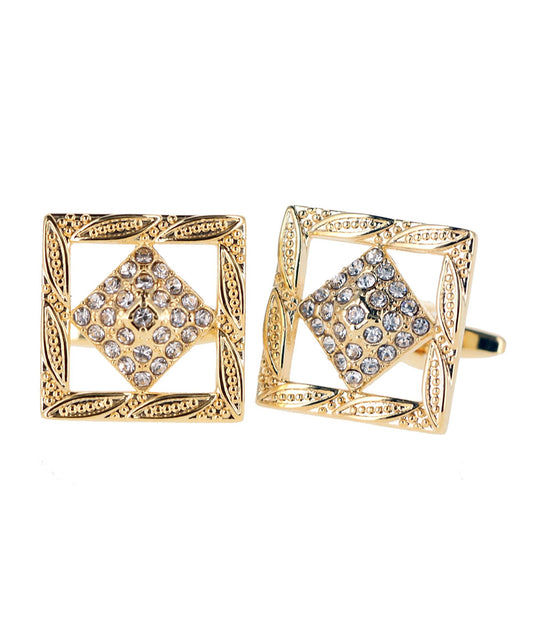 Vittorio Vico Gold Iced Wedding Cufflinks in Gift Box: CL100x Series