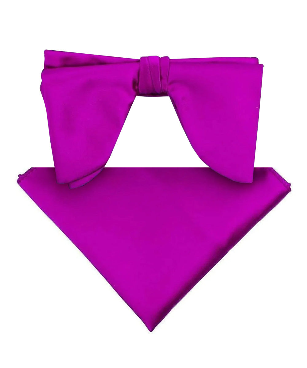 Vittorio Farina Men's Satin Teardrop Bow Tie &amp; Pocket Square in Gift Box