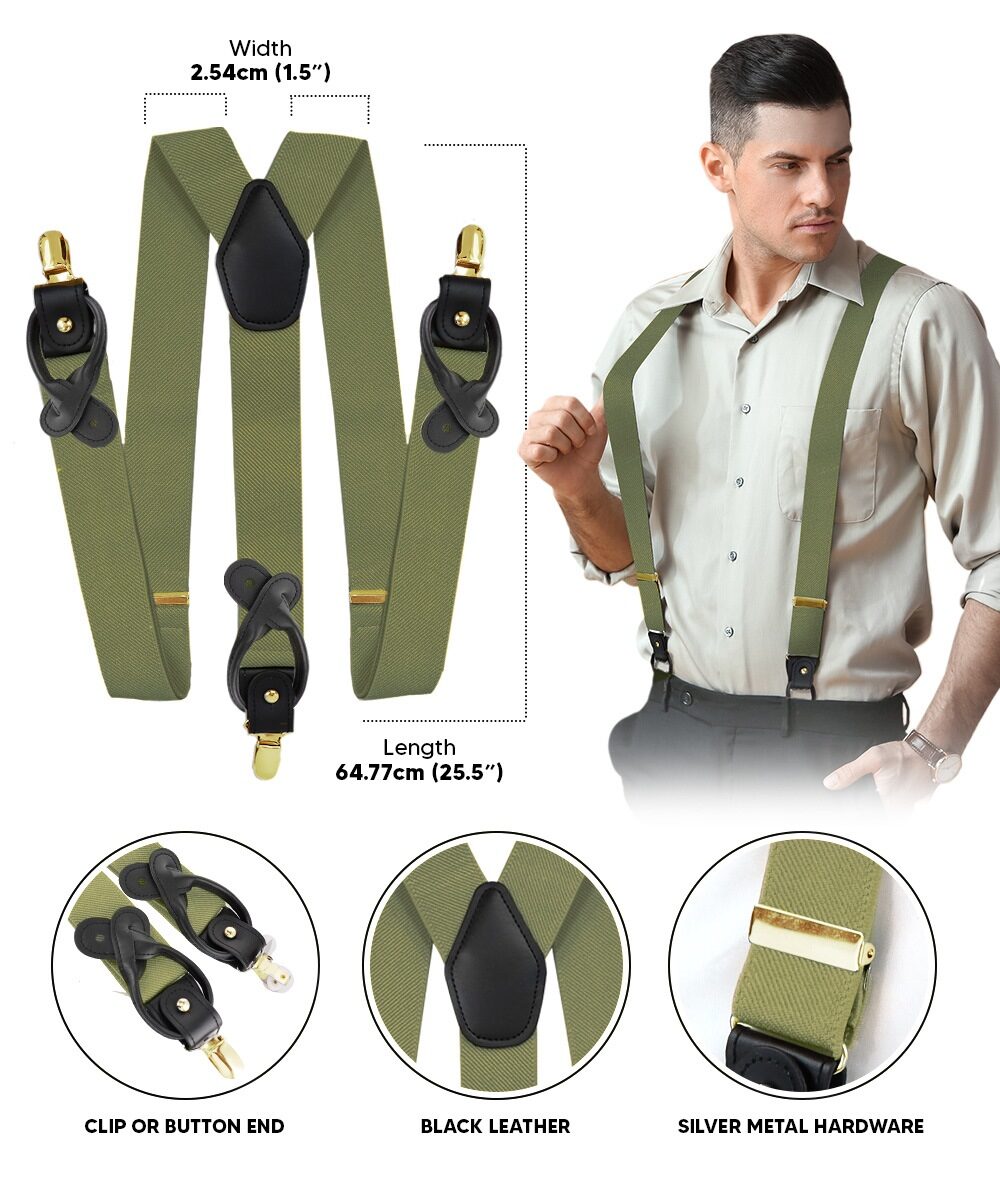 Vittorio Farina Men's Convertible Suspender in Gift Box: 70% Polyester &amp; 30% Elastomer