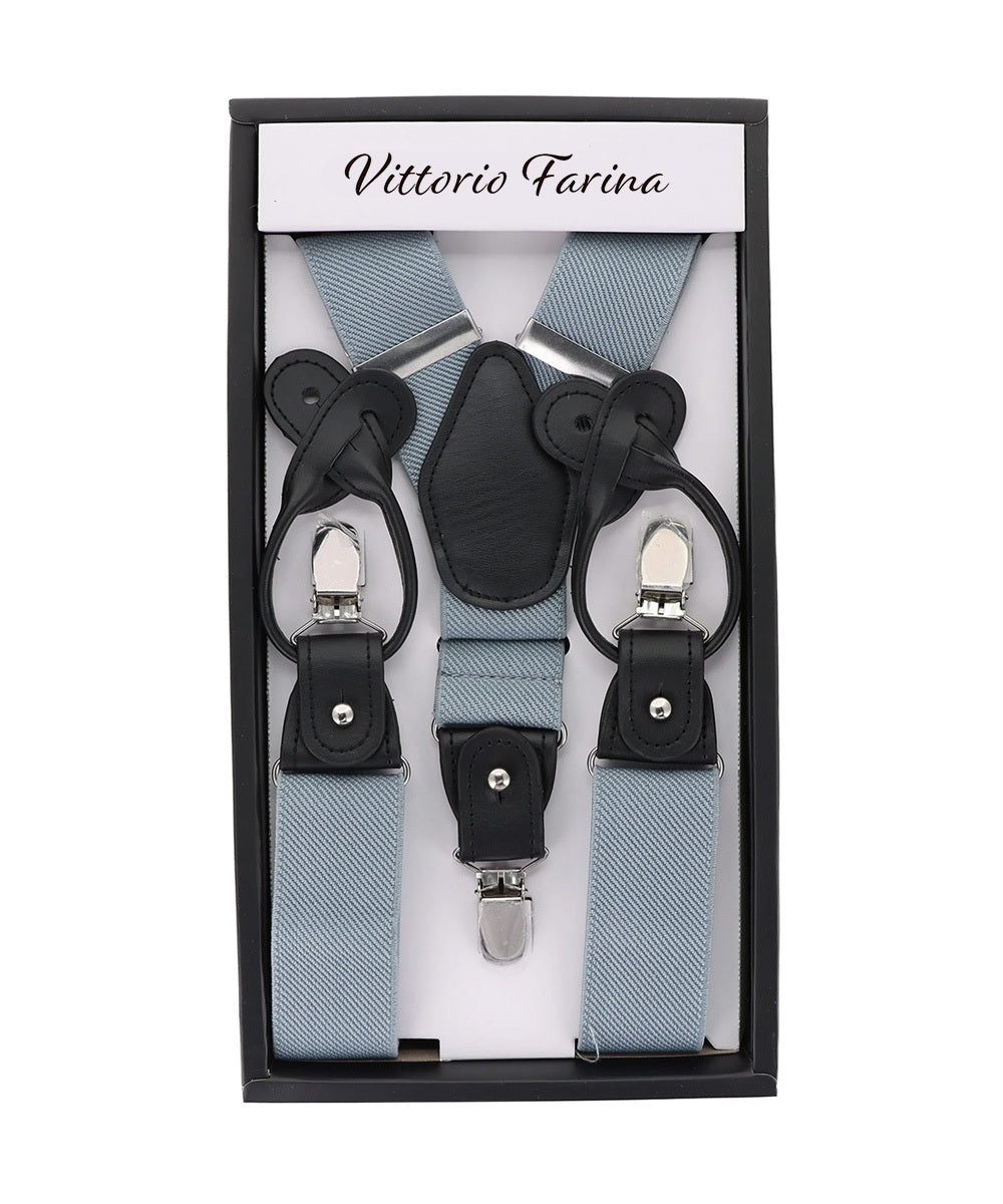 Vittorio Farina Men's Convertible Suspender in Gift Box: 70% Polyester &amp; 30% Elastomer