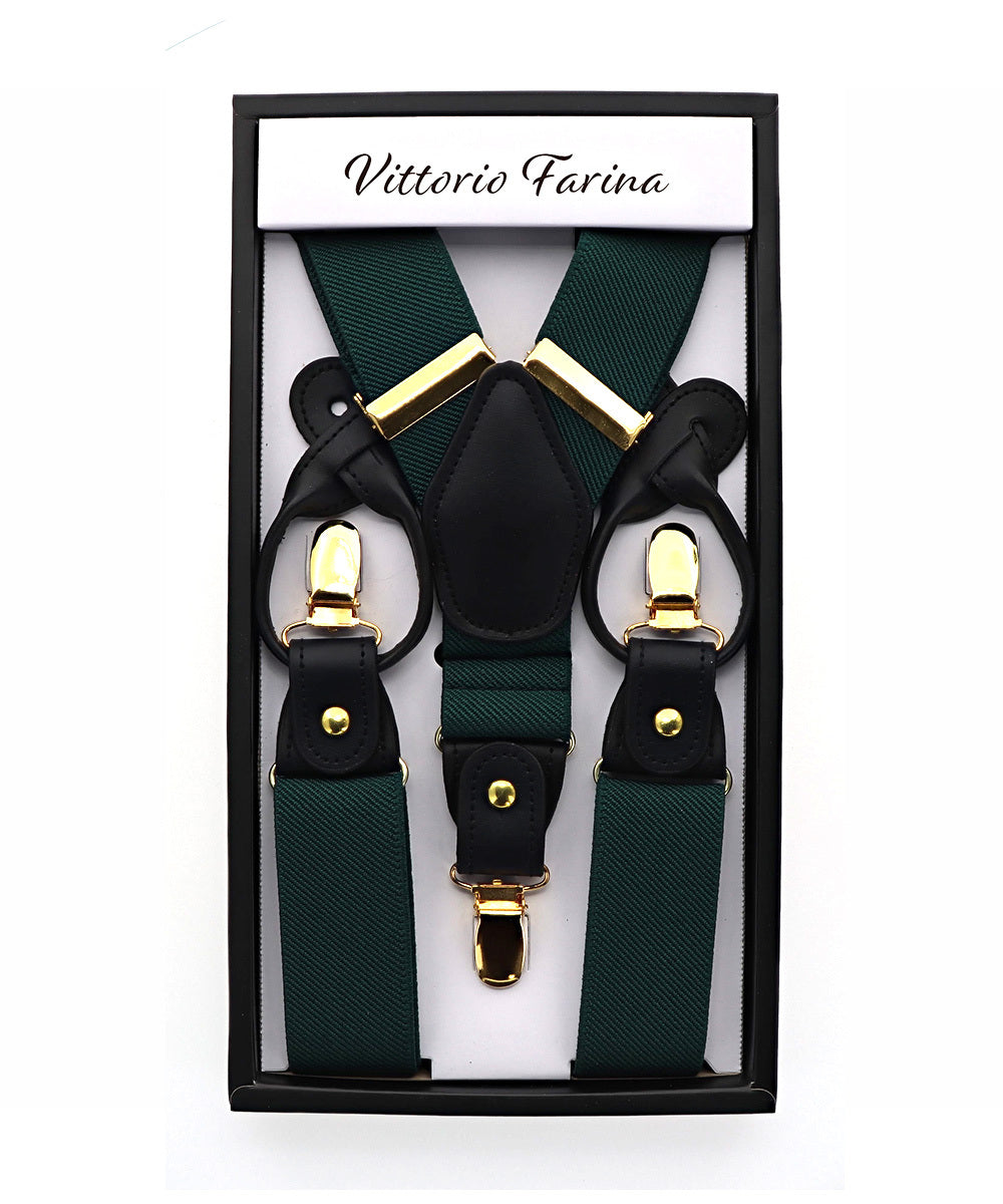 Vittorio Farina Men's Convertible Suspender in Gift Box: 70% Polyester &amp; 30% Elastomer