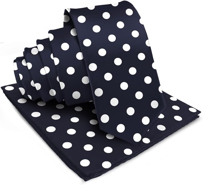 Vittorio Farina Men's Polka Dot Satin Necktie &amp; Pocket Square