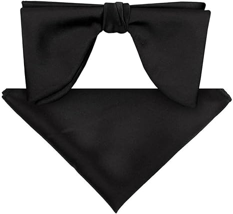 Vittorio Farina Men's Satin Teardrop Bow Tie &amp; Pocket Square in Gift Box