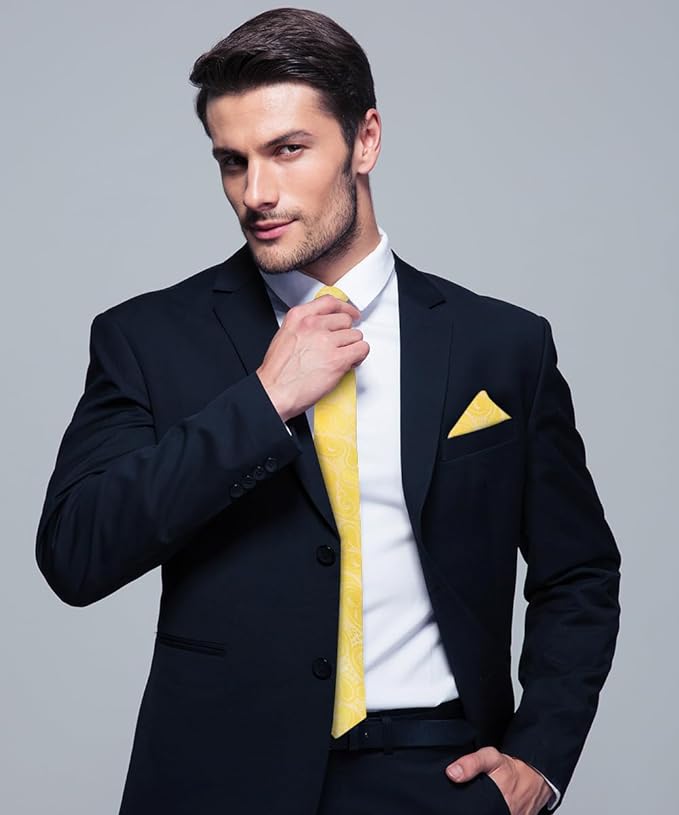 Vittorio Farina Men's Woven Paisley Necktie &amp; Pocket Square