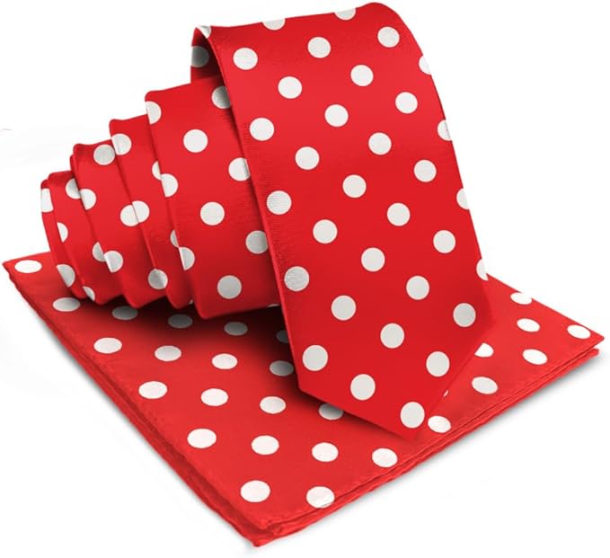 Vittorio Farina Men's Polka Dot Satin Necktie &amp; Pocket Square