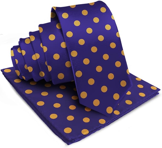 Vittorio Farina Men's Polka Dot Satin Necktie &amp; Pocket Square