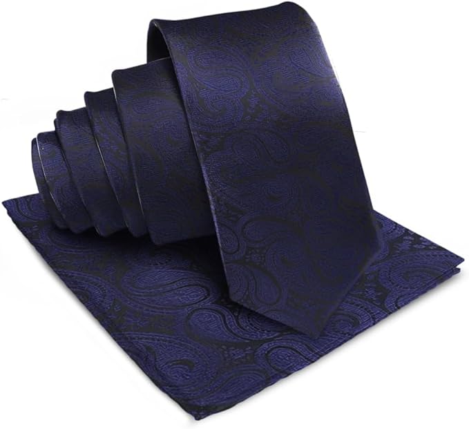 Vittorio Farina Men's Woven Paisley Necktie &amp; Pocket Square
