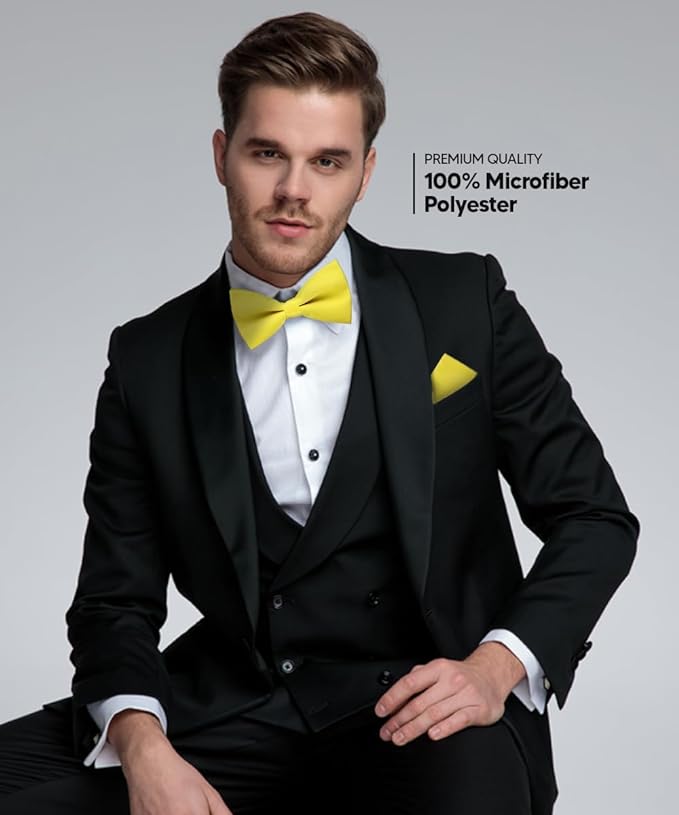 Vittorio Farina Men's Satin Bow Tie &amp; Pocket Square in Gift Box