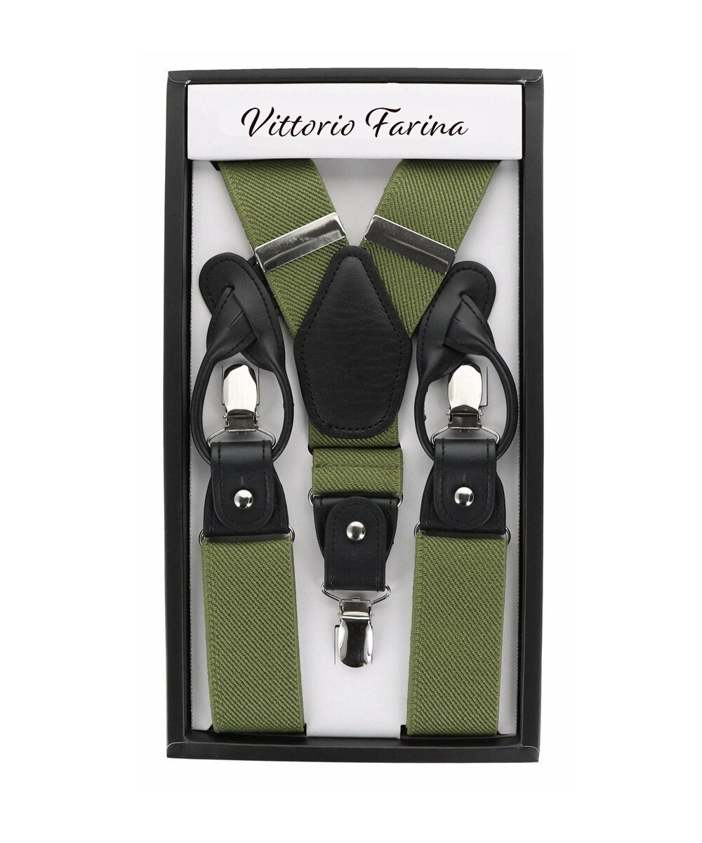 Vittorio Farina Men's Convertible Suspender in Gift Box: 70% Polyester &amp; 30% Elastomer