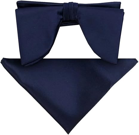 Vittorio Farina Men's Satin Teardrop Bow Tie &amp; Pocket Square in Gift Box