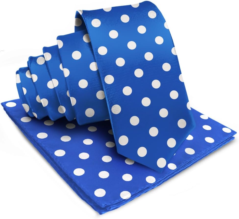 Vittorio Farina Men's Polka Dot Satin Necktie &amp; Pocket Square