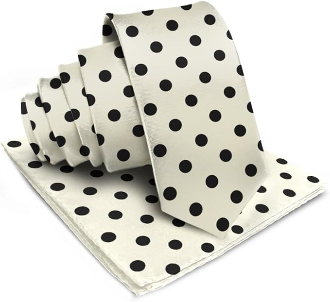 Vittorio Farina Men's Polka Dot Satin Necktie &amp; Pocket Square