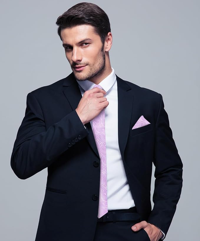 Vittorio Farina Men's Woven Paisley Necktie &amp; Pocket Square