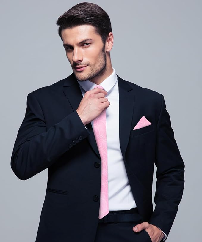 Vittorio Farina Men's Woven Paisley Necktie &amp; Pocket Square