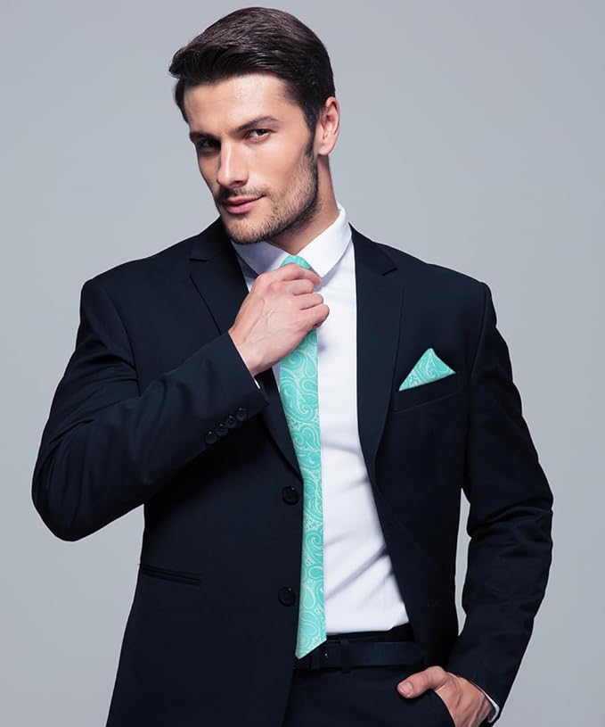 Vittorio Farina Men's Woven Paisley Necktie &amp; Pocket Square