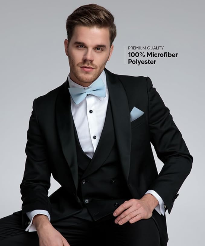 Vittorio Farina Men's Satin Bow Tie &amp; Pocket Square in Gift Box