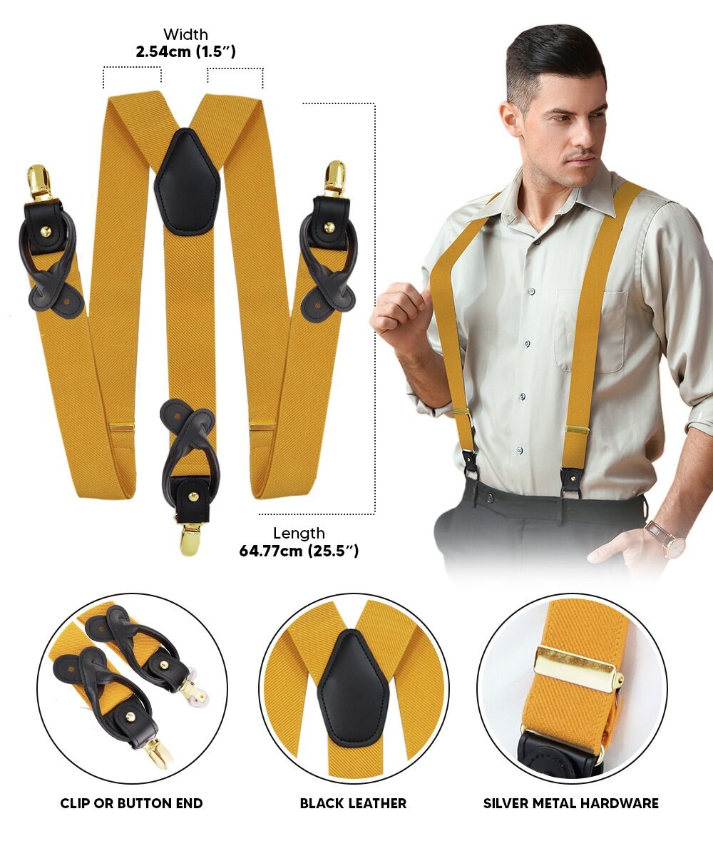 Vittorio Farina Men's Convertible Suspender in Gift Box: 70% Polyester &amp; 30% Elastomer
