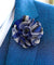 Vittorio Vico Unisex Metallic Silver Accent Plaid Flower Lapel Pin