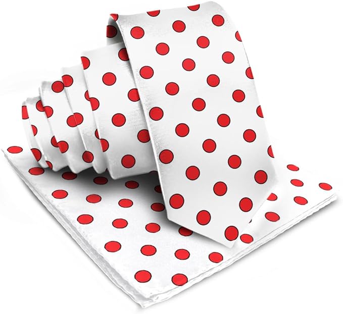 Vittorio Farina Men's Polka Dot Satin Necktie & Pocket Square