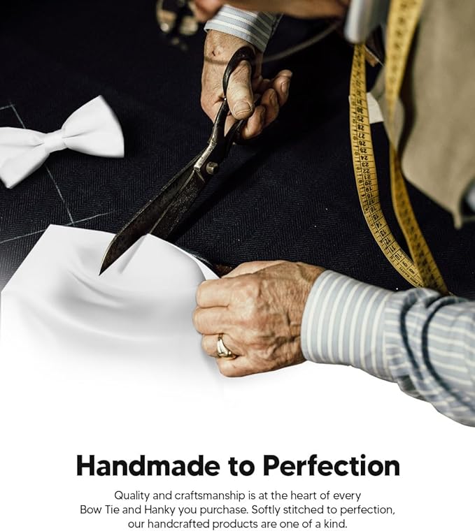 Vittorio Farina Men's Satin Bow Tie &amp; Pocket Square in Gift Box