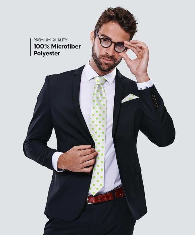 Vittorio Farina Men's Polka Dot Satin Necktie &amp; Pocket Square