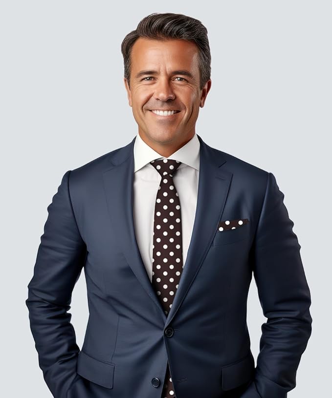 Vittorio Farina Men's Polka Dot Satin Necktie &amp; Pocket Square