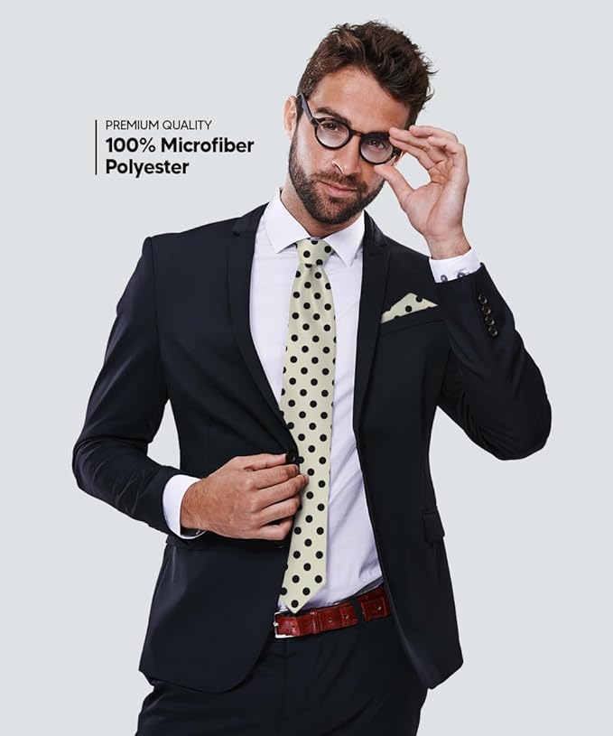 Vittorio Farina Men's Polka Dot Satin Necktie &amp; Pocket Square