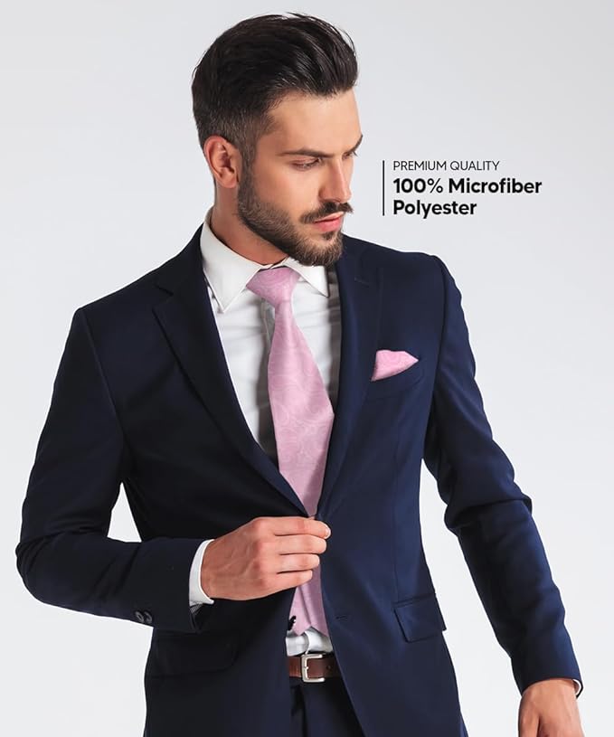 Vittorio Farina Men's Woven Paisley Necktie &amp; Pocket Square