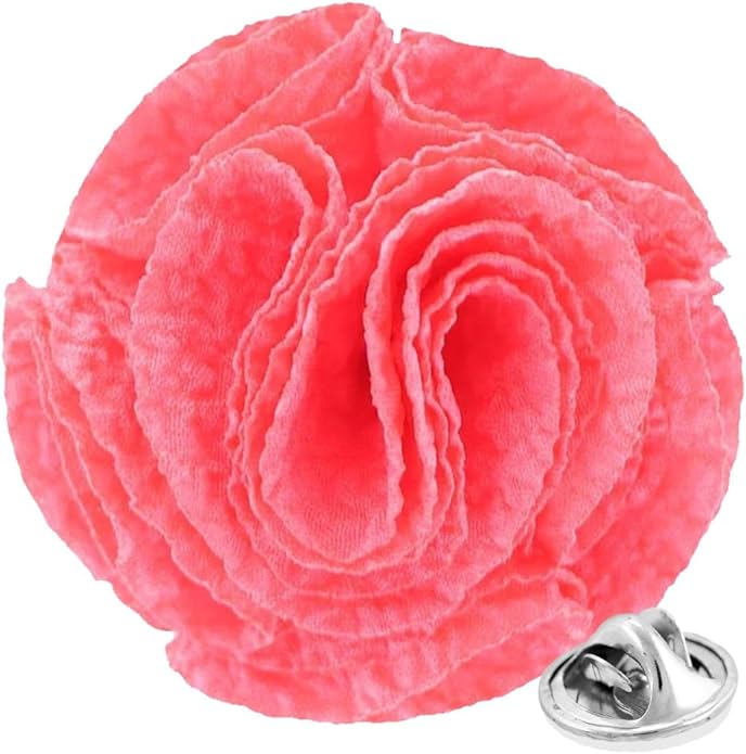 Vittorio Vico Unisex Solid Seersucker Flower Lapel Pin