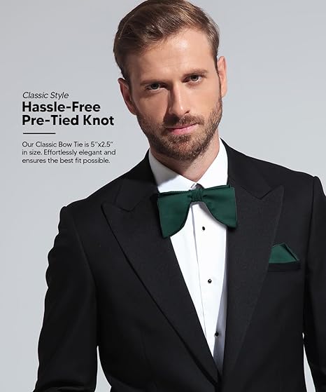 Vittorio Farina Men's Satin Teardrop Bow Tie &amp; Pocket Square in Gift Box