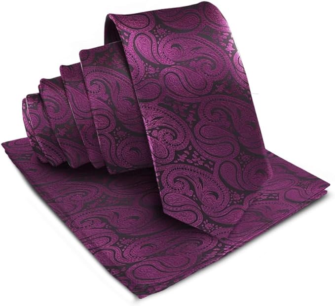 Vittorio Farina Men's Woven Paisley Necktie &amp; Pocket Square