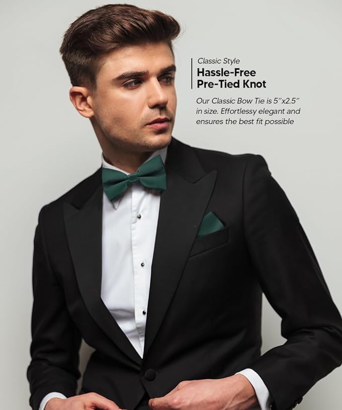 Vittorio Farina Men's Satin Bow Tie &amp; Pocket Square in Gift Box