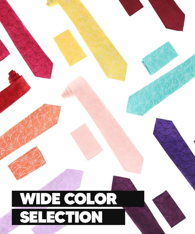 Vittorio Farina Men's Woven Paisley Necktie &amp; Pocket Square