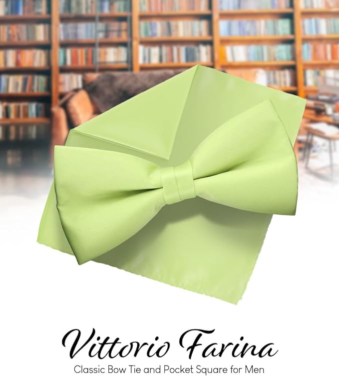 Vittorio Farina Men's Satin Bow Tie &amp; Pocket Square in Gift Box