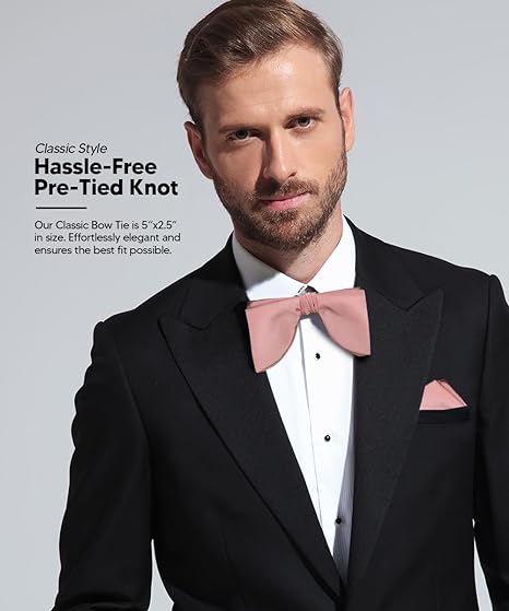 Vittorio Farina Men's Satin Teardrop Bow Tie &amp; Pocket Square in Gift Box