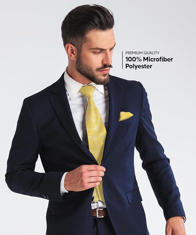 Vittorio Farina Men's Woven Paisley Necktie &amp; Pocket Square