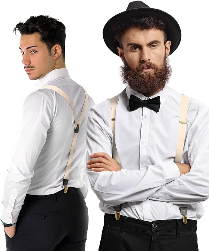 Vittorio Farina Men's Convertible Suspender in Gift Box: 70% Polyester &amp; 30% Elastomer