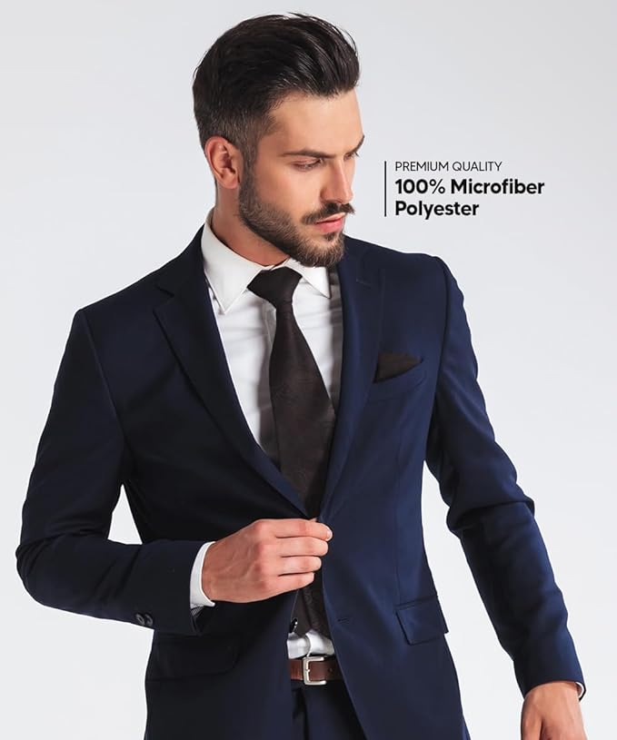 Vittorio Farina Men's Woven Paisley Necktie &amp; Pocket Square