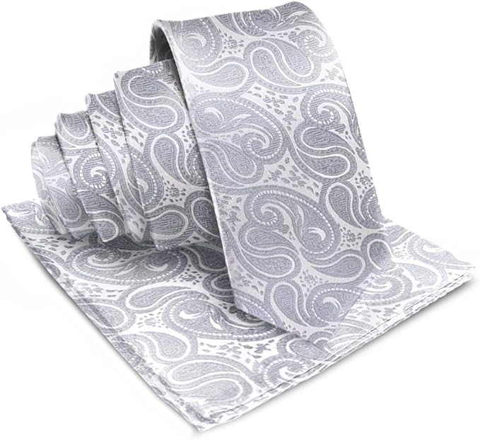 Vittorio Farina Men's Woven Paisley Necktie &amp; Pocket Square