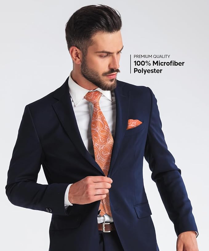 Vittorio Farina Men's Woven Paisley Necktie &amp; Pocket Square