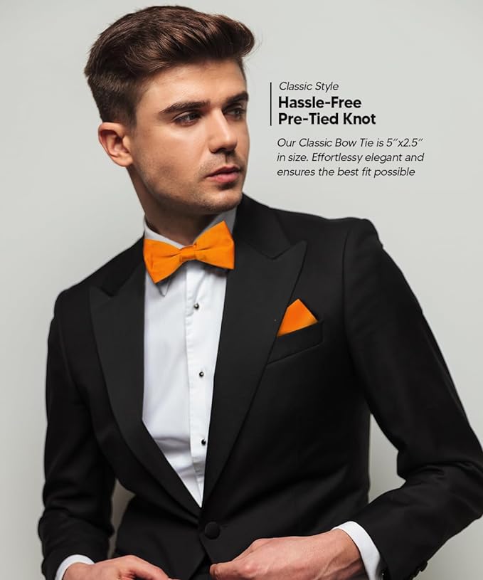 Vittorio Farina Men's Satin Bow Tie &amp; Pocket Square in Gift Box