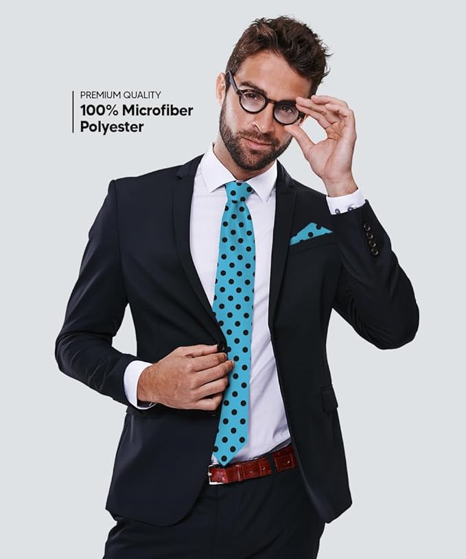 Vittorio Farina Men's Polka Dot Satin Necktie &amp; Pocket Square