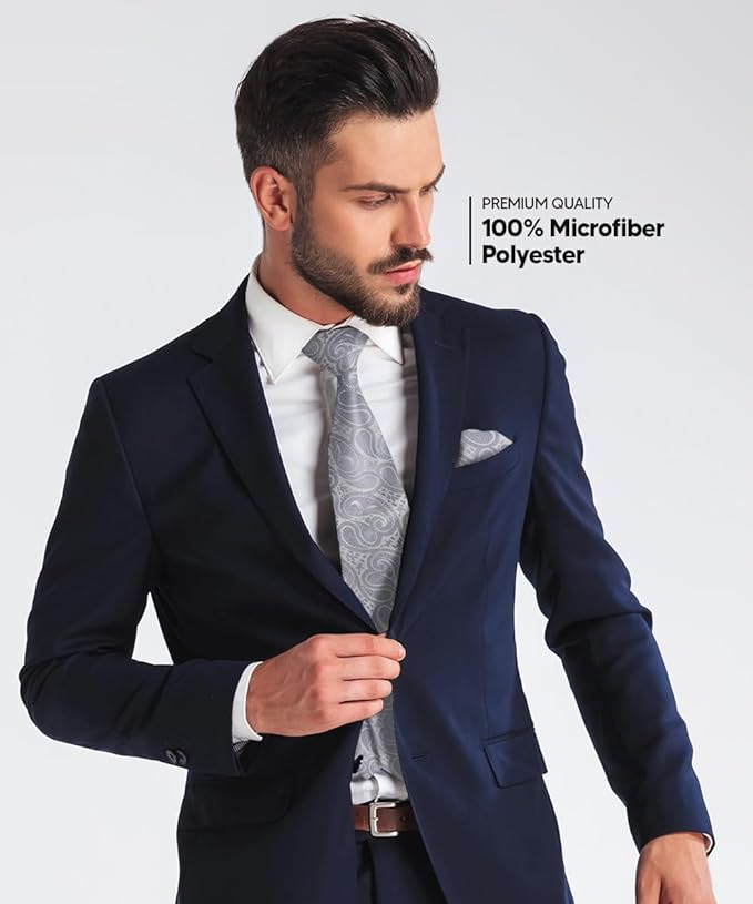 Vittorio Farina Men's Woven Paisley Necktie &amp; Pocket Square