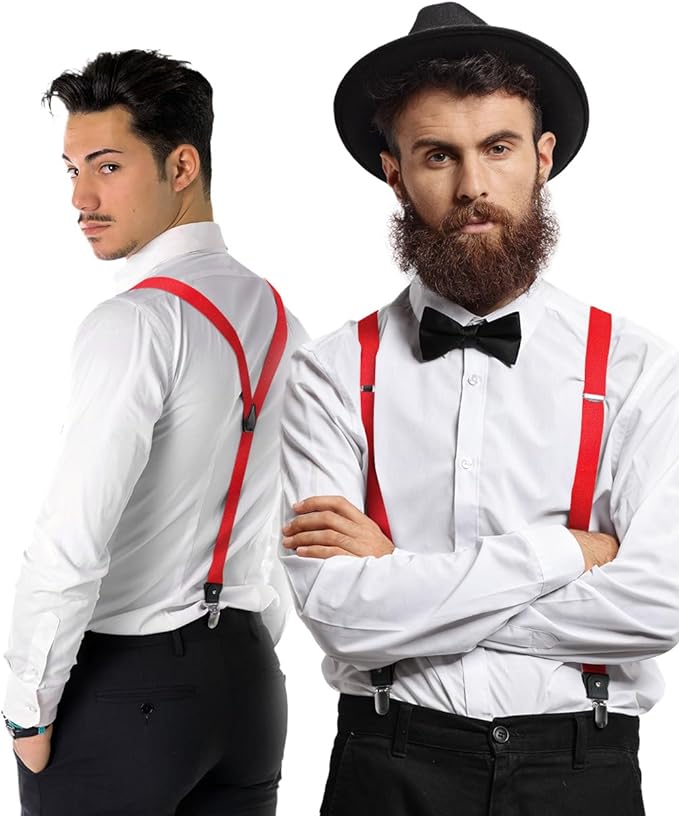 Vittorio Farina Men's Convertible Suspender in Gift Box: 70% Polyester &amp; 30% Elastomer