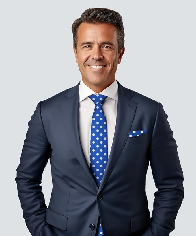 Vittorio Farina Men's Polka Dot Satin Necktie &amp; Pocket Square