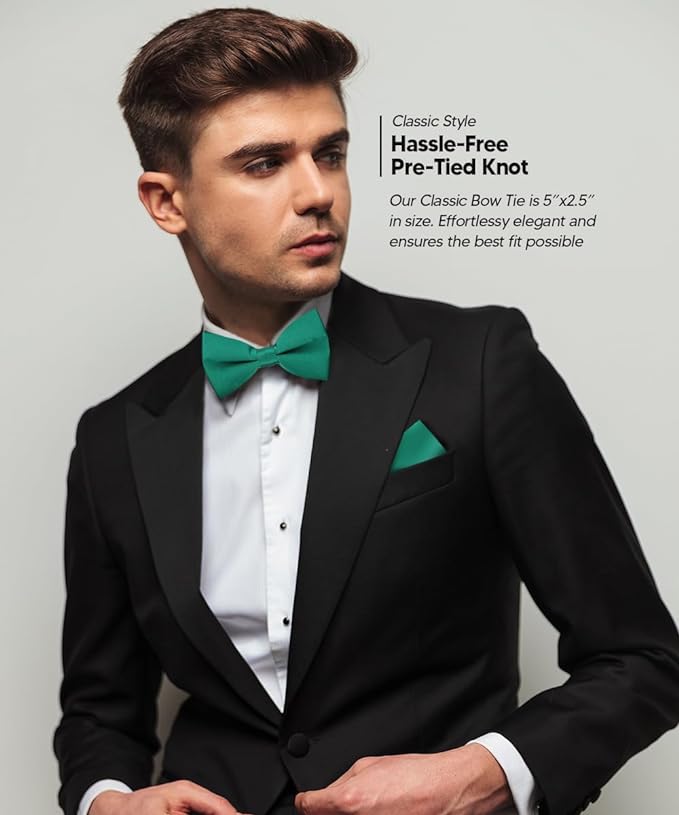 Vittorio Farina Men's Satin Bow Tie &amp; Pocket Square in Gift Box