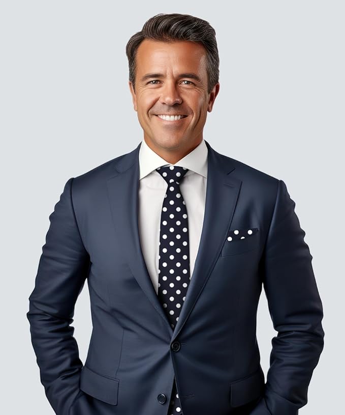 Vittorio Farina Men's Polka Dot Satin Necktie &amp; Pocket Square