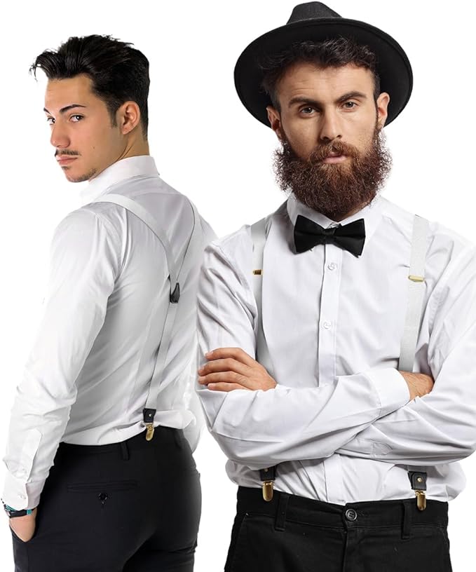 Vittorio Farina Men's Convertible Suspender in Gift Box: 70% Polyester &amp; 30% Elastomer