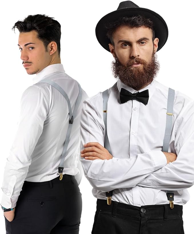 Vittorio Farina Men's Convertible Suspender in Gift Box: 70% Polyester &amp; 30% Elastomer